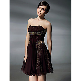 A-line Sweetheart Short/ Mini Chiffon Cocktail Dress (FSM04256)
