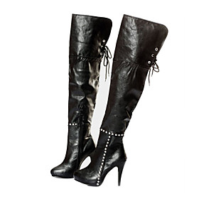 High Heeled Boots With Rhinestones