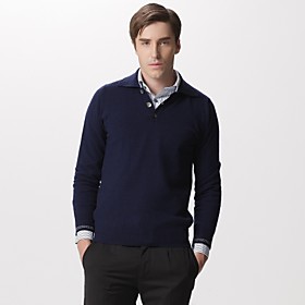 Polo Neck Button Front  Pullover Cashmere / Men's Cashmere Sweaters