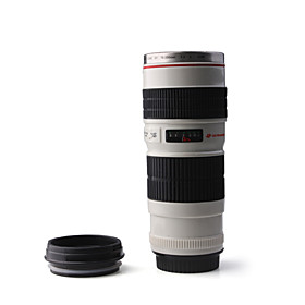 Unique Simulation Canon Camera Lens Style 350ml Stainless Steel White Thermos Mug Cup