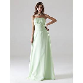 Empire Line Strapless Floor-length Bridesmaid/ Wedding Party Dress (HSX104)