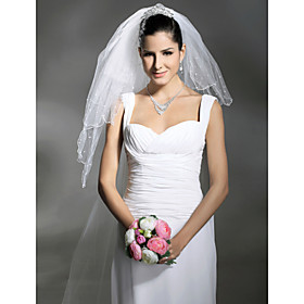 3 Layer Cathedral With Beading Wedding Veil