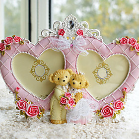 Fairy Tale Wedding Collection Teddy Intertwined Heart Photo Frame in Gift Box
