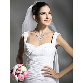 2 Layers Elbow Length Wedding Veil (TS024)