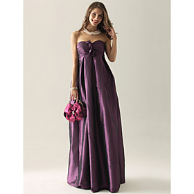 Empire Strapless Floor-length Taffeta Ruffles Bridesmaid Dress(FSL0858)
