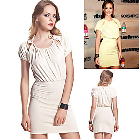 Gossip Girl Leighton Meester Style / Cordons Perc Robe Manches Courtes Col Rond / Robes Pour Femmes (ff-1801bf036-0789)