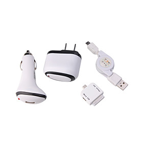 4-in-1 charger kit for iphone 3g/3gs/4/4s/ipod series