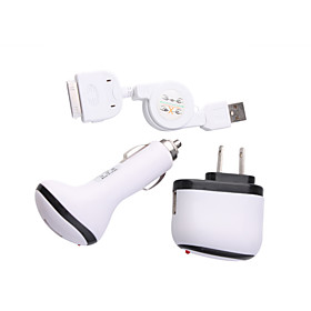 2-in-1 Charger   Car Charger Kit for iPhone 3G/3GS/4G (UL Plug)