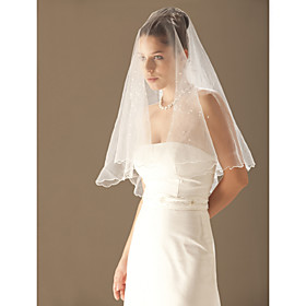 Beautiful 1 Layer Fingertip Length Wedding Veil