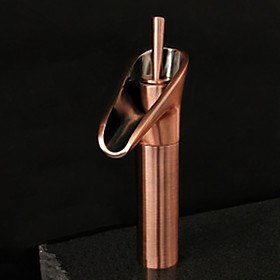 Antique Copper Finish Waterfall Bathroom Sink Faucet