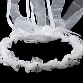 Satin/ Lace With Rhinestone Wedding Flower Girl Headwreath Satin/ Lace With Rhinestone Wedding Flower Girl Headwreath