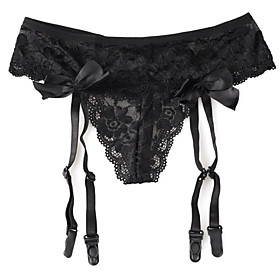 4 Straps Sexy Lace Suspender Belts   Thong Set Party Garters