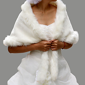 Sleeveless Faux Fur Bridal Wedding Jacket/ Wrap (0498-PJ0068-2014)