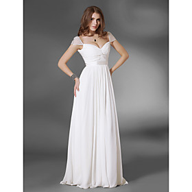 Vanessa Princess Sweetheart Ankle-length Capped Elastic Woven Satin Chiffon Evening Dress/Gossip Girl Fashion Dress Season 3 (FSD0285)