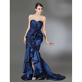 Trumpet/ Mermaid Sweetheart Court Train Taffeta Evening Dress (FSH02420)