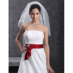 2 Layers Fingertip Wedding Veil (1082-TS089)