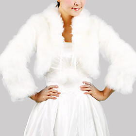 Long Sleeves Faux Fur Special Occasion/ Wedding Jacket/ Wrap Long Sleeves Faux Fur Special Occasion/ Wedding Jacket/ Wrap