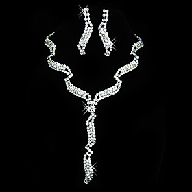 Gorgeous Czech Rhinestones With Alloy Plated Wedding Bridal Jewelry Set,Including Necklace And Earrings Gorgeous Czech Rhinestones With Alloy Plated Wedding Bridal Jewelry Set,Including Necklace And Earrings