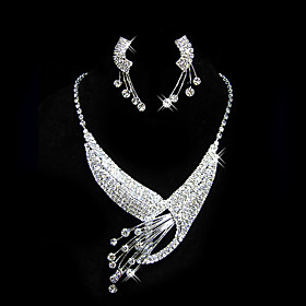 Gorgeous Alloy With Rhinestones Jewelry Set,Including Necklace And Earrings