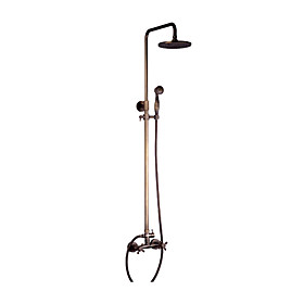 Antique Brass Shower Faucet with 8 inch Shower Head Hand Shower Antique Brass Shower Faucet with 8 inch Shower Head Hand Shower