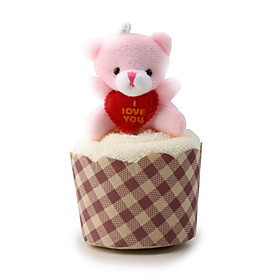 Cute Little Bear Wrapped Roll-Up Cotton Towel Valentine/Party/Wedding Gift