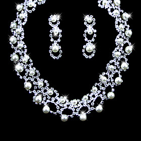 Gorgeous Alloy With Rhinestones/ Imitation Pearls Wedding Bridal Jewelry Set