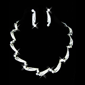 Gorgeous Alloy With Austria Rhinestones Wedding Bridal Jewelry Set, Including Necklace And Earrings