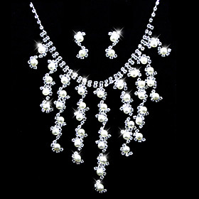Gorgeous Alloy With Rhinestones/Imitation Pearls Wedding Bridal Jewelry Set(0986-L20111211459)