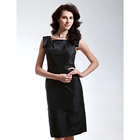 Sheath/ Column Square Knee-length Taffeta Bridesmaid/ Cocktail/ Homecoming Dress