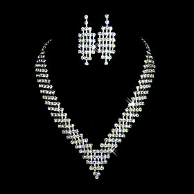 Gorgeous Alloy with Clear Swarovski Crystal Wedding Bridal Jewelry Set SZ1023 (JSZ029)