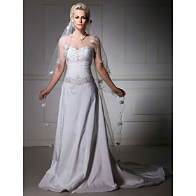 1 Layer Sweep Wedding Veil (0455-mzy1)