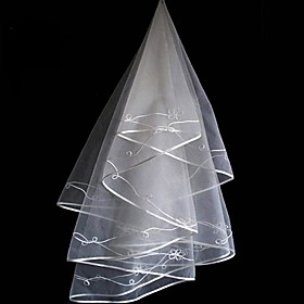 1 Layer Fingertip Length Wedding Veil (TS015)