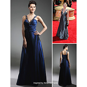 Adrienne Frantz A-line V-neck Floor-length Taffeta Emmy Dress/ Evening Dress (FSD0359)