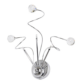 Spiral Wall Light with 3 Lights - K9 Crystal Ball (G4 Bulb Base)