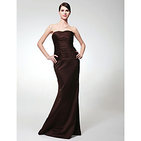 Empire Strapless Floor-length Satin Bridesmaid/ Wedding Party Dress
