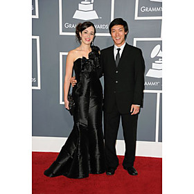 Jessica Trumpet/ Mermaid One Shoulder Floor-length Taffeta Grammy/ Evening Dress (FSF1108048)