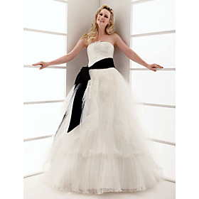 Ball Gown Strapless Floor-length Satin Wedding Dress (WSY02576)