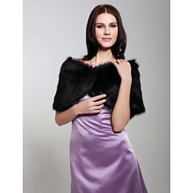 Category: Shawls Occasion: Party/Evening Length: 90cm Width: 30cm Sleeve Length: Sleeveless Front Details: Clasp Fabric: Feather/Fur Shown Color: Black Season: Winter Tips: Color amp; Style representation may vary by monitor Best Match Dresses: A-line, Ball Gown, Princess, Sheath/ Column, Trumpet/ Mermaid Net Weight: 0.25kg Shipping Weight: 0.35kg Faux Fur Special Occasion Shawl