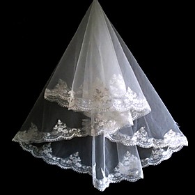 1 Layer Fingertip Length Wedding Veil (TS003)
