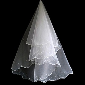 One Layer Beautiful Fingertip Length Wedding Veil