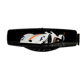 Bluetooth Handsfree Car Kit Rearview Mirror with LED Display-Mic-Speaker-FM Transmitter-Earpiece