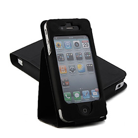 2-in-1 Leather Case   Folding Stand for iPhone 4