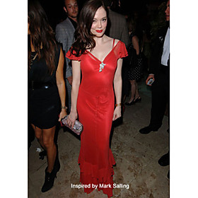 Chiffon Trumpet/ Mermaid Off-the-shoulder Floor-length Evening Dress inspired by Mark Salling
