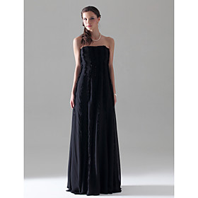 Sheath/ Column Strapless Empire Floor-length Chiffon Bridesmaid Dress Sheath/ Column Strapless Empire Floor-length Chiffon Bridesmaid Dress