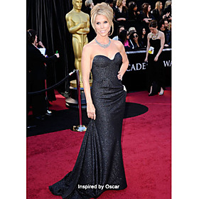 Sheath/ Column Sweetheart Sweep/ Brush Train Sequined/ Evening Dress inspired by Cheryl Hines at the 83st Oscar(FSM1104206)