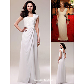 Tory Burch Sheath/ Column Square Floor-length Sleeveless Chiffon Evening Dress (FSL0767)