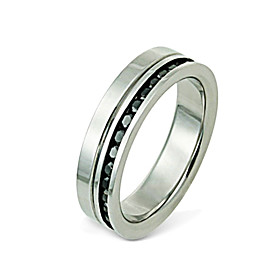 Fashion Man's Titanium With CZ Cubic Zirconia Steel Ring (RSS18)