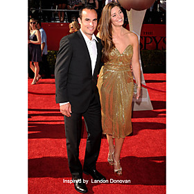 Sequined Sheath/ Column Sweetheart Tea-length Cocktail Dress inspired by Landon Donovan