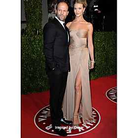 Sheath/ Column Strapless Chiffon Evening Dress inspired by Rosie Huntington-Whiteley at the 83st Oscar(FSM1104236)