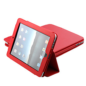 Protective PU Hard Leather Case Stand for Apple iPad (Red)